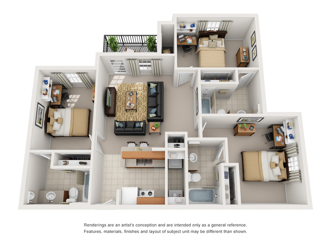 3 bedroom apartments tucson