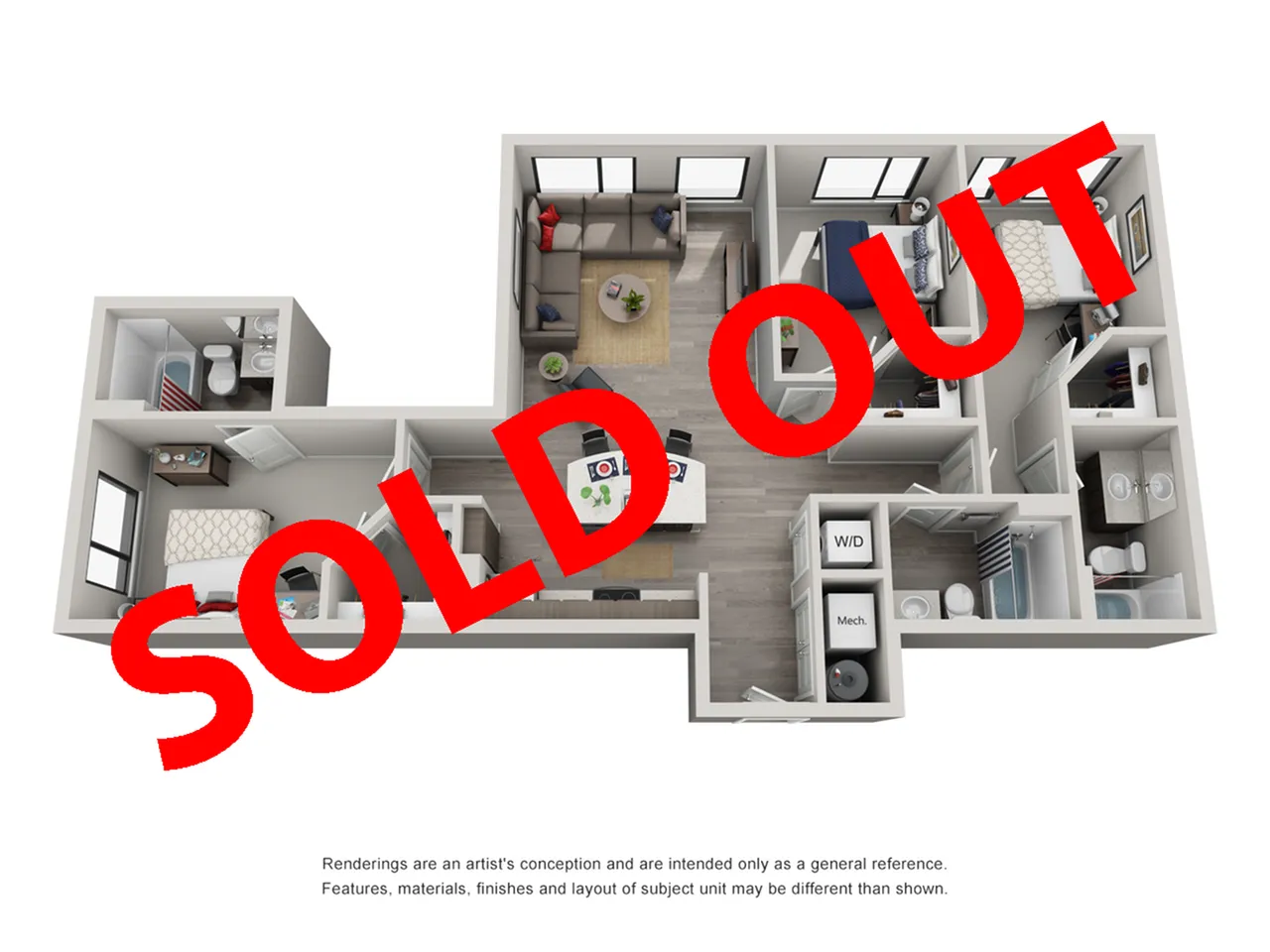 three bedroom apartment in philadelphia sold out