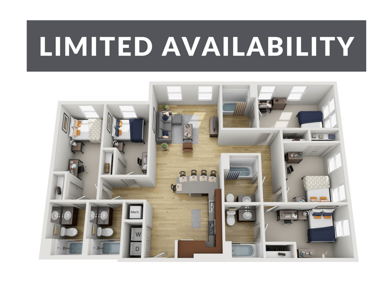 5 bed apartment in tennessee limited availability