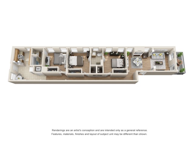 3 Bedroom/ 2 Bathroom floor plan