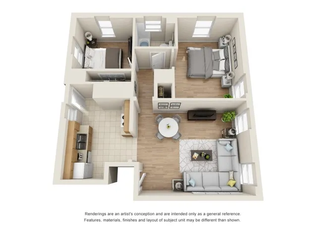 2 Bedroom/ 1 Bathroom floor plan