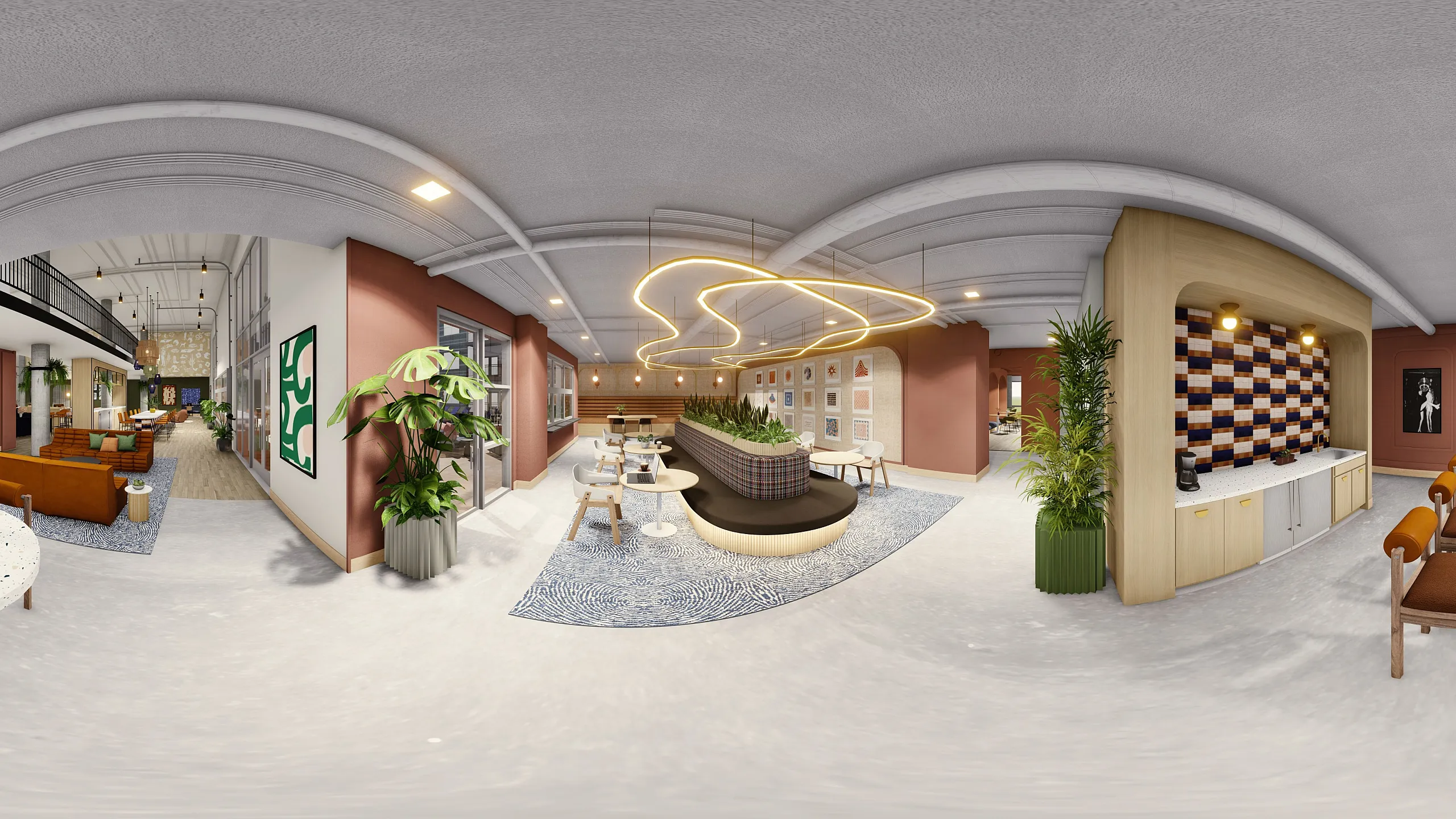 tenn student living common area renovation rendering