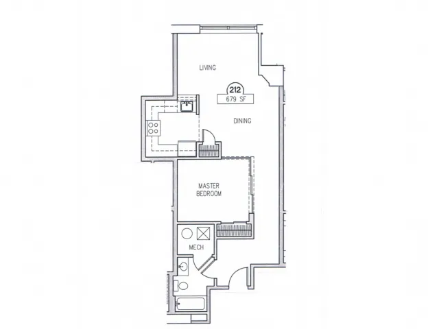 1 BR 1 Bath