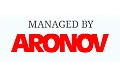 Logo image displaying 'Managed by ARONOV' in bold red and black text, emphasizing professional property management.
