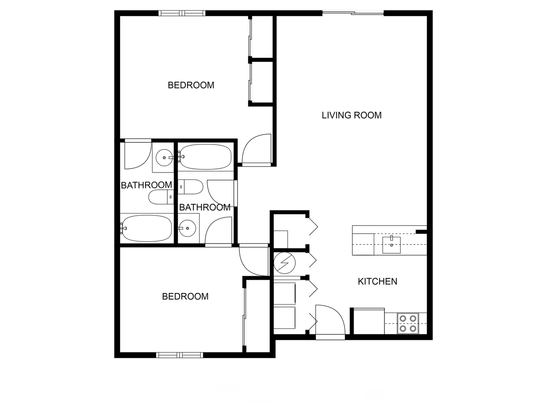 2x2 Bedroom