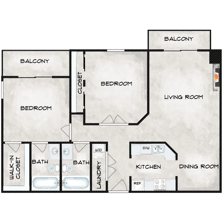 Two bed, Two bath