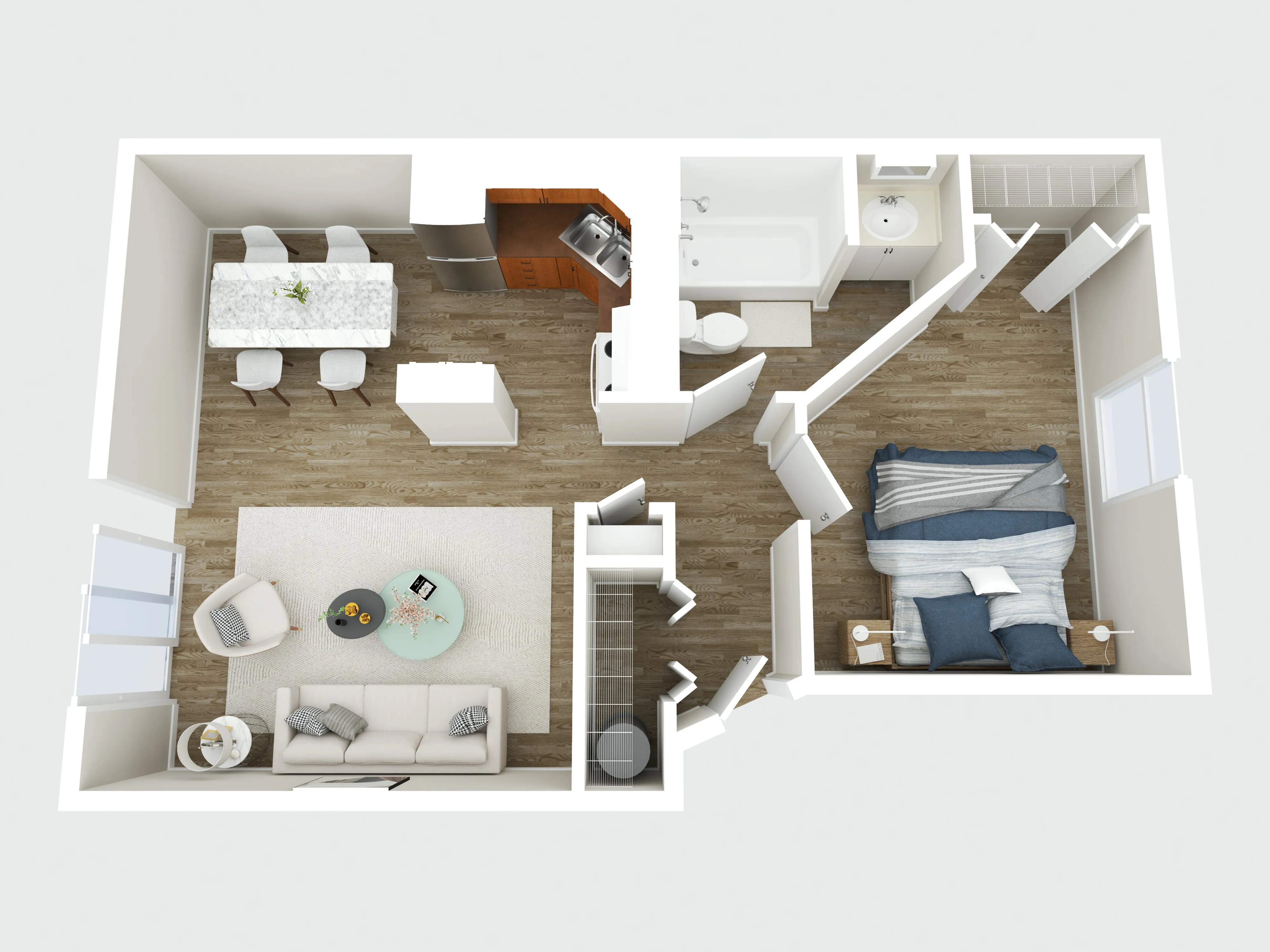 3D Floorplan 1x1