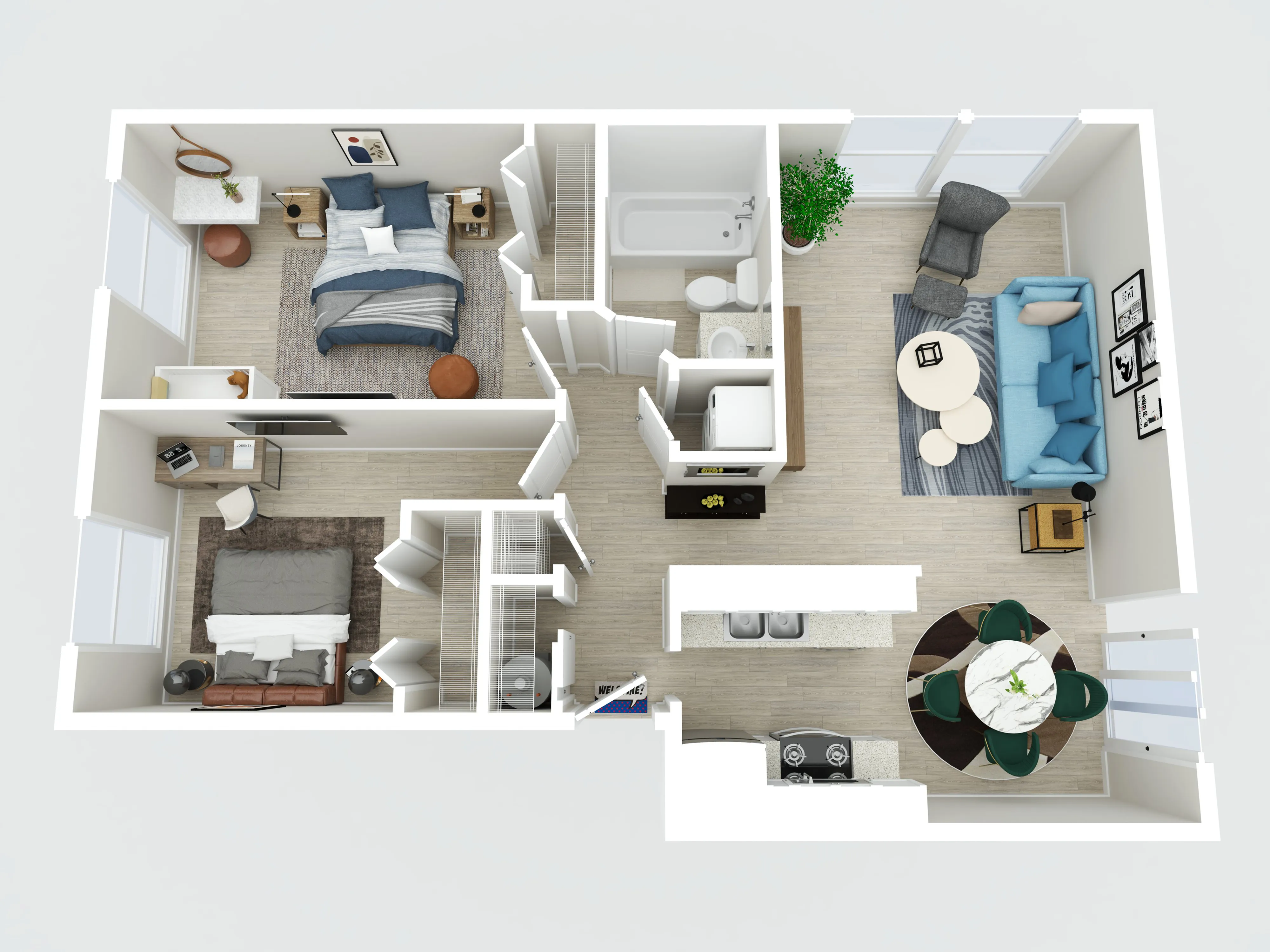 3D floorplan 2x1