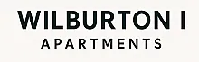 Modern Wilburton I Apartments logo with an elegant orange leaf design.