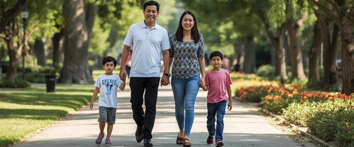 Family walking