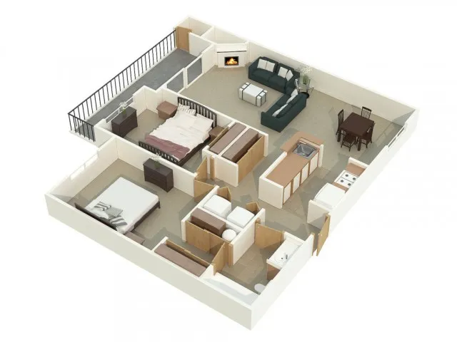 2 bedroom apartment floor plan