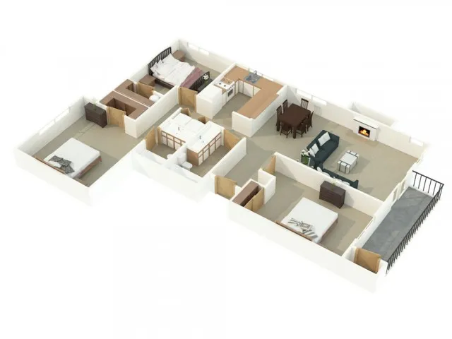 3 bedroom apartment floor plan