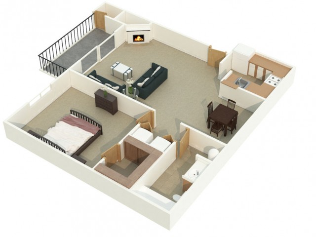 1 bedroom apartment floor plan