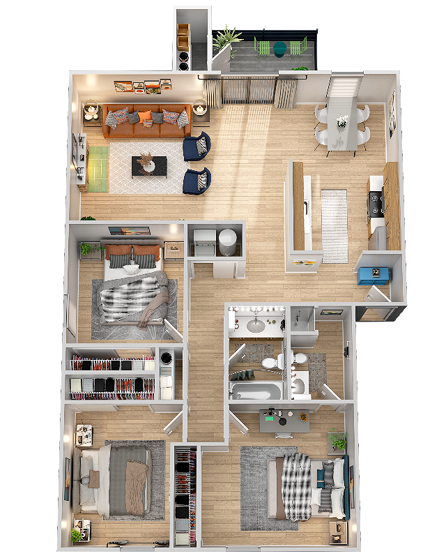 Phoenix Sacramento 3x2 bedroom floorplan