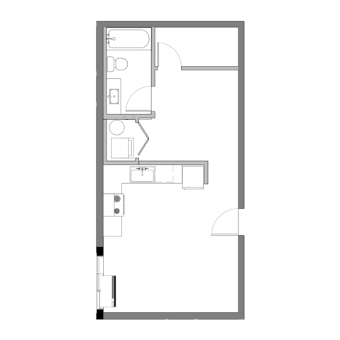 Studio Plan F Floor Plan at The Edison in Reno, NV