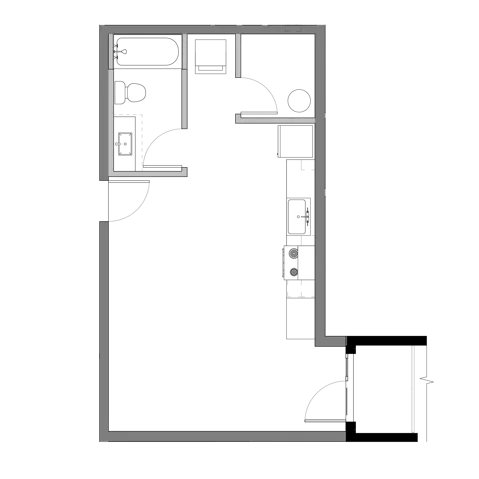 Studio Plan G Floor Plan at The Edison in Reno, NV