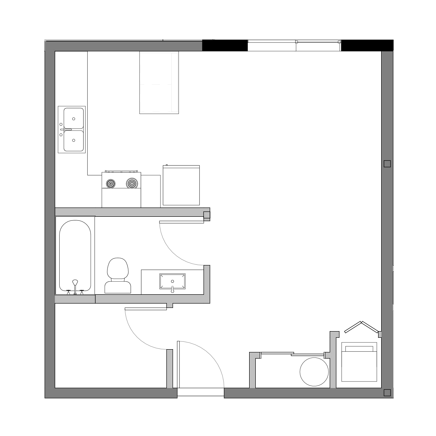 Studio Plan I Floor Plan at The Edison in Reno, NV