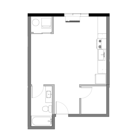 Studio Plan L Floor Plan at The Edison in Reno, NV