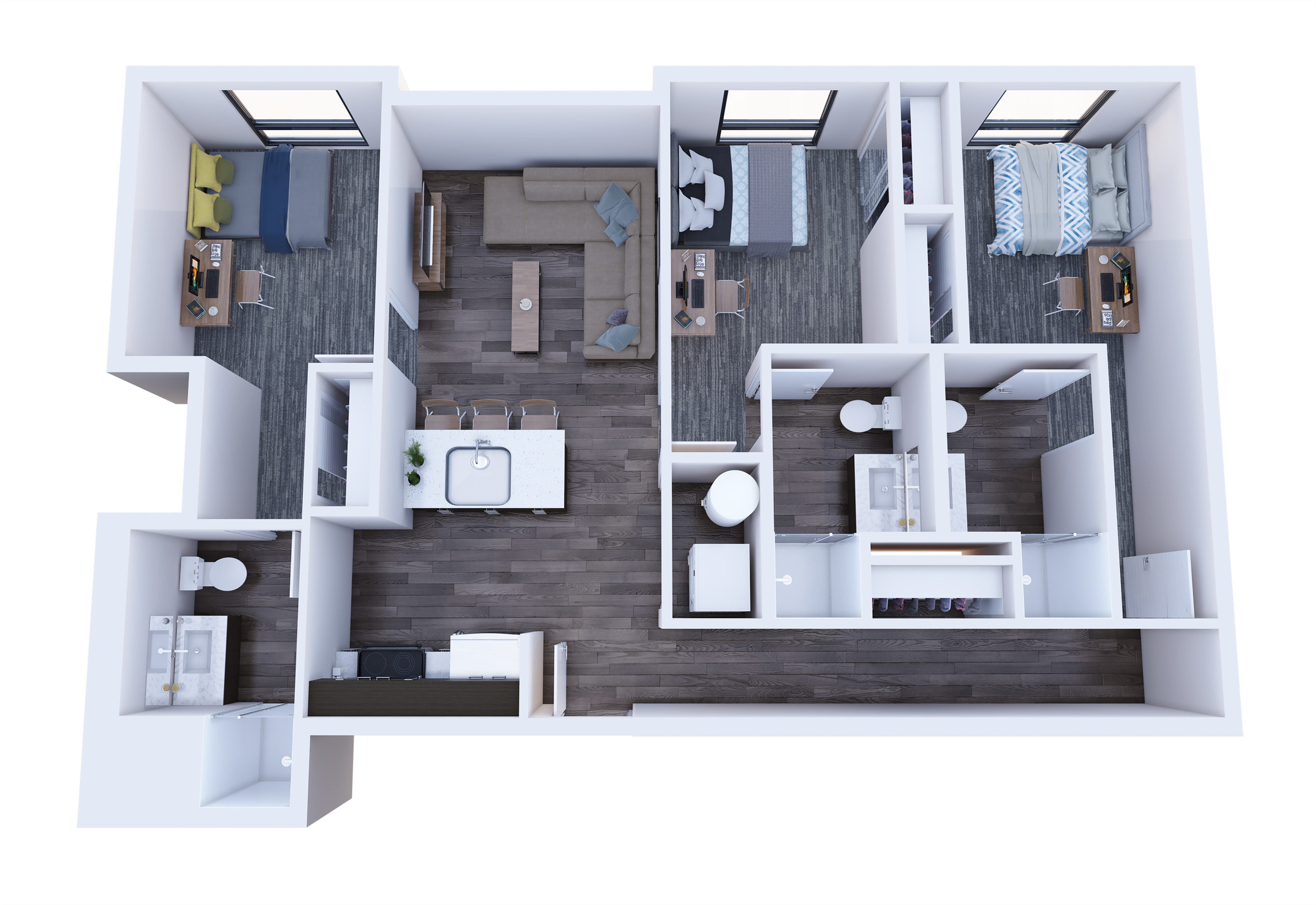 Republic on Main 3x3A floorplan in Moscow, ID