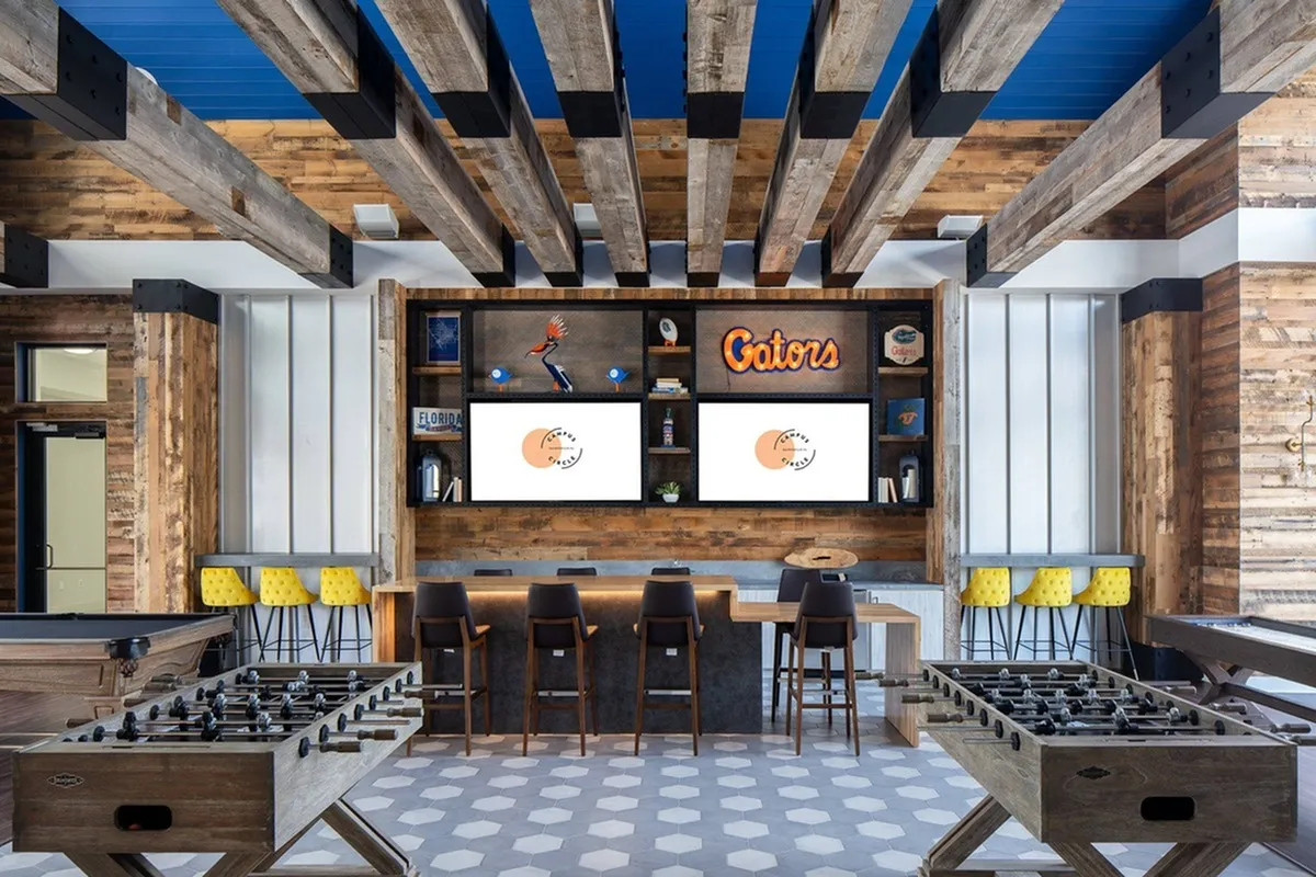 Campus Circle Gainesville game room with entertainment and social activities for UF students in Gainesville FL
