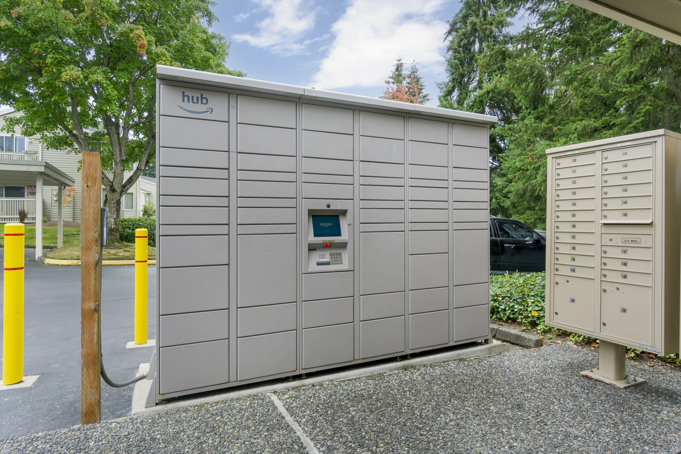 Amazon Package Locker at Alderwood Heights in Lynnwood, WA.