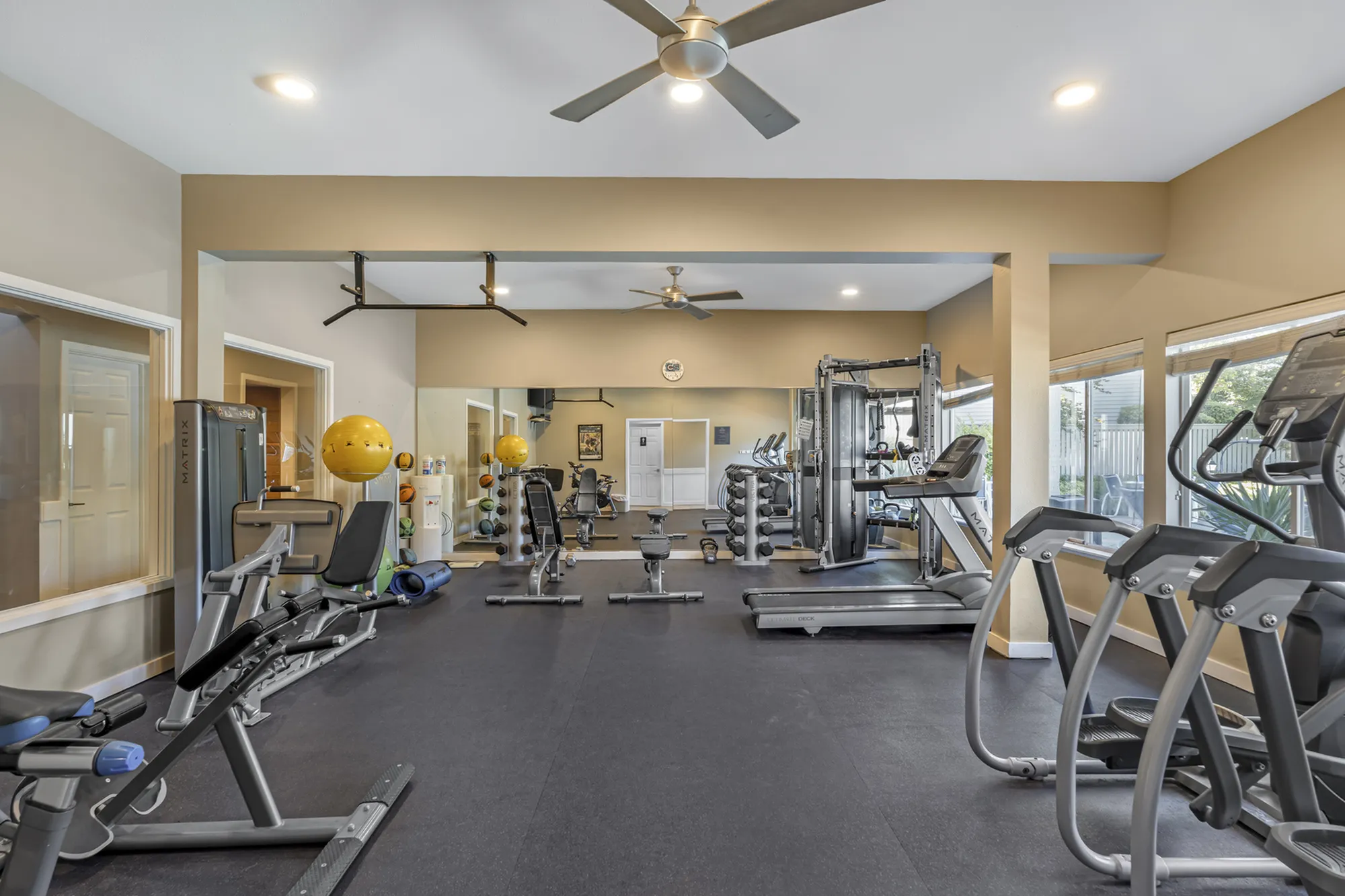 State-of-the-art fitness center at Canyon Springs apartments in Lynnwood, WA