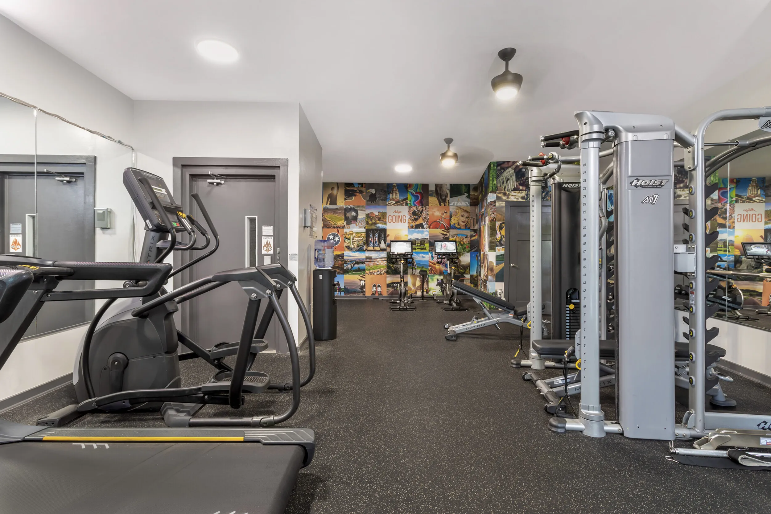 Fully equipped 24-hour fitness center with cardio and strength machines at The Landings Knoxville TN