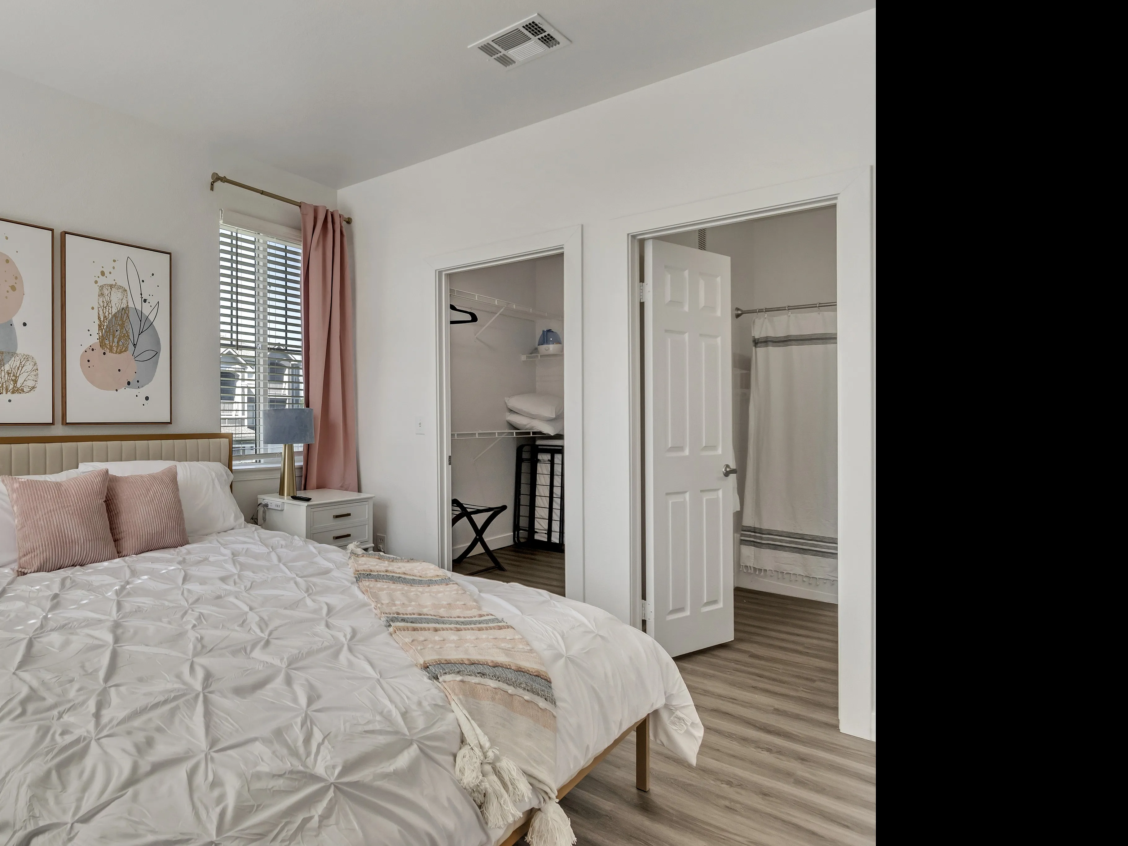 Walk-in closet at Pinnacle Mountain View apartments in Clearfield, UT