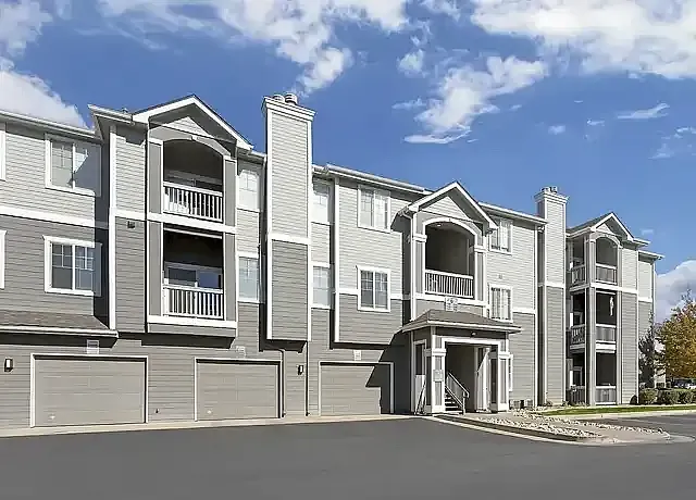 Attached garage at Pinnacle Mountain View apartments in Clearfield, UT