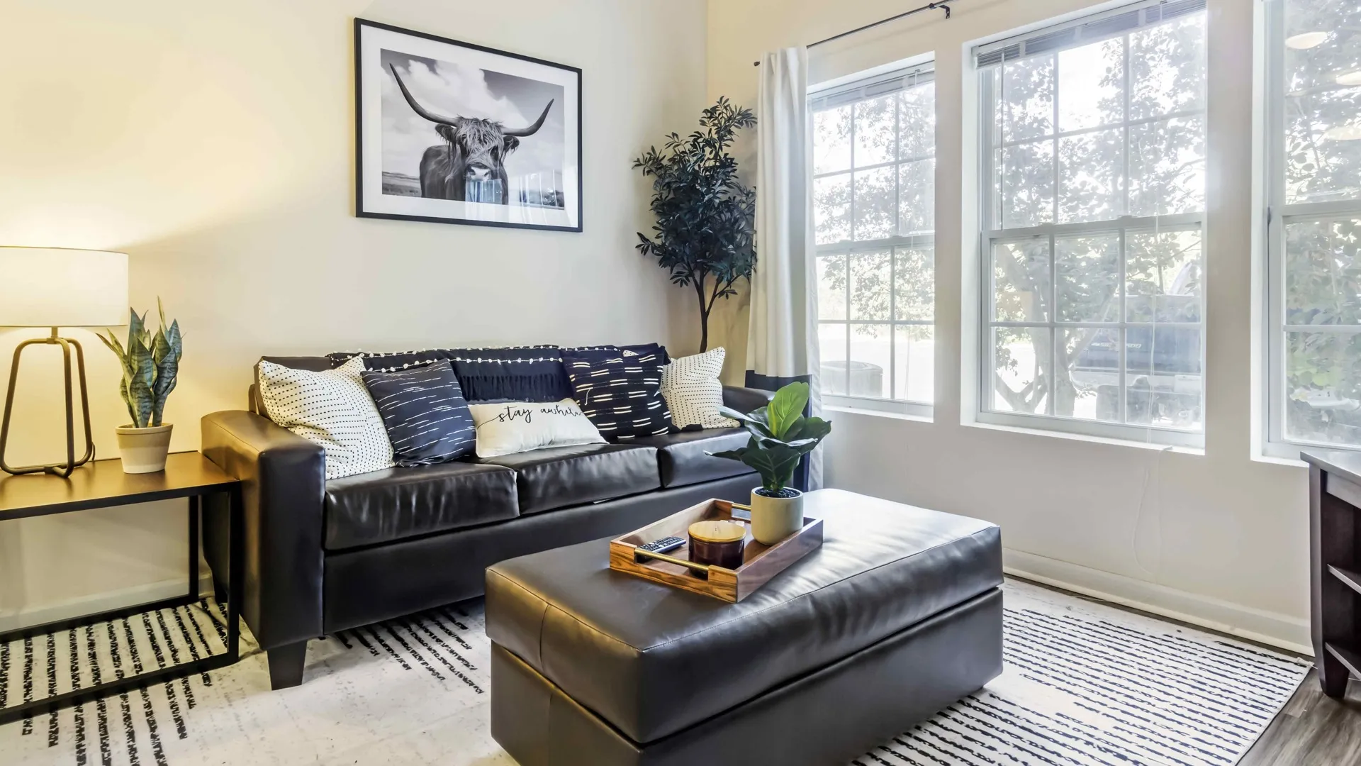 Living room interior in student apartment at The Verge in Ellensburg, Washington