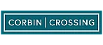 Corbin Crossing logo with elegant white typography on a rich teal background.