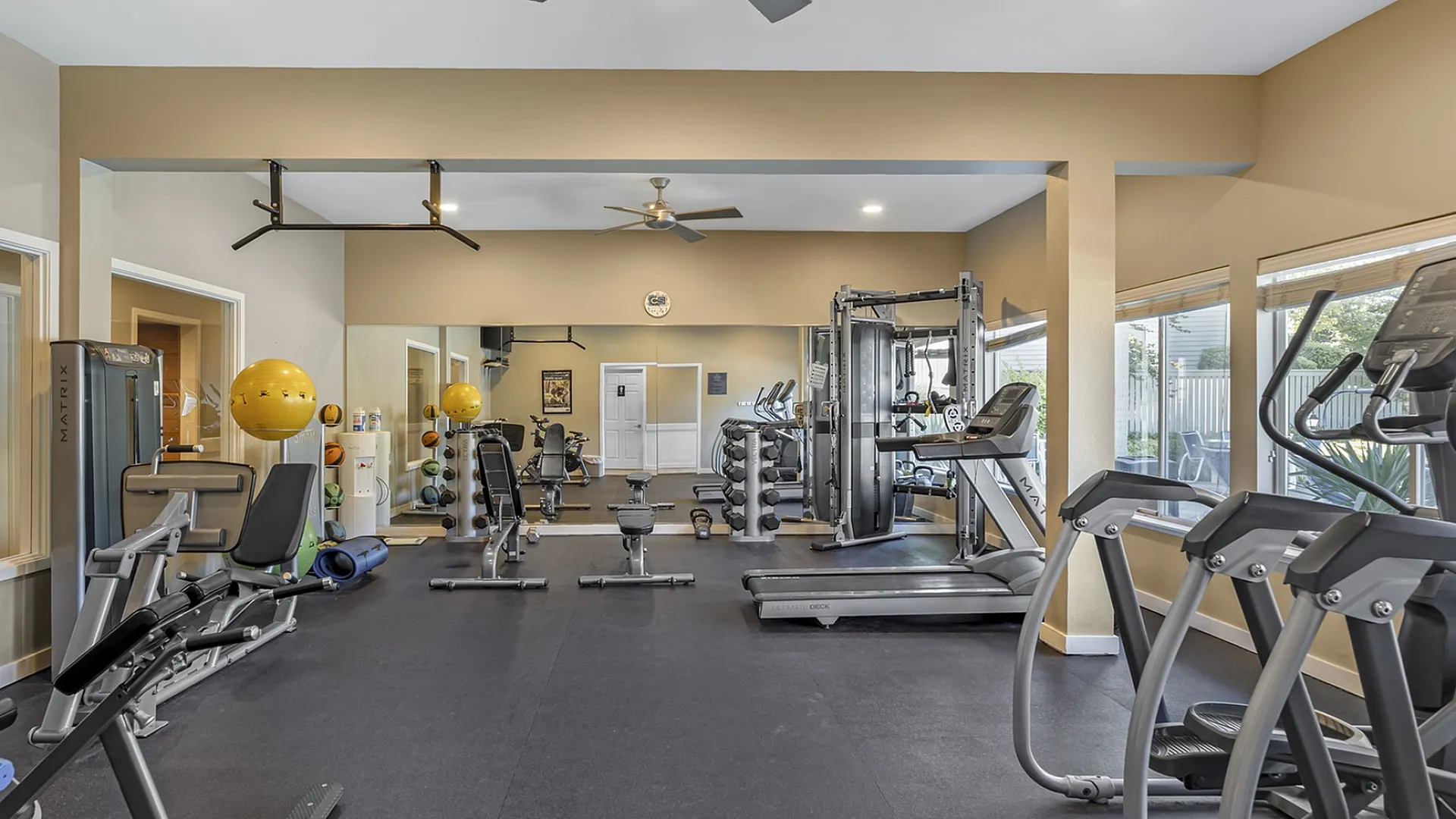 Canyon Springs fitness center with state-of-the-art gym equipment large windows and natural light in Lynnwood Washington