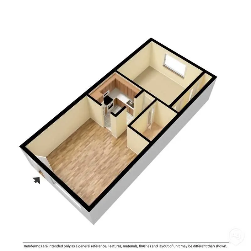 SM 1BR_1BA ~ 600 SQFT