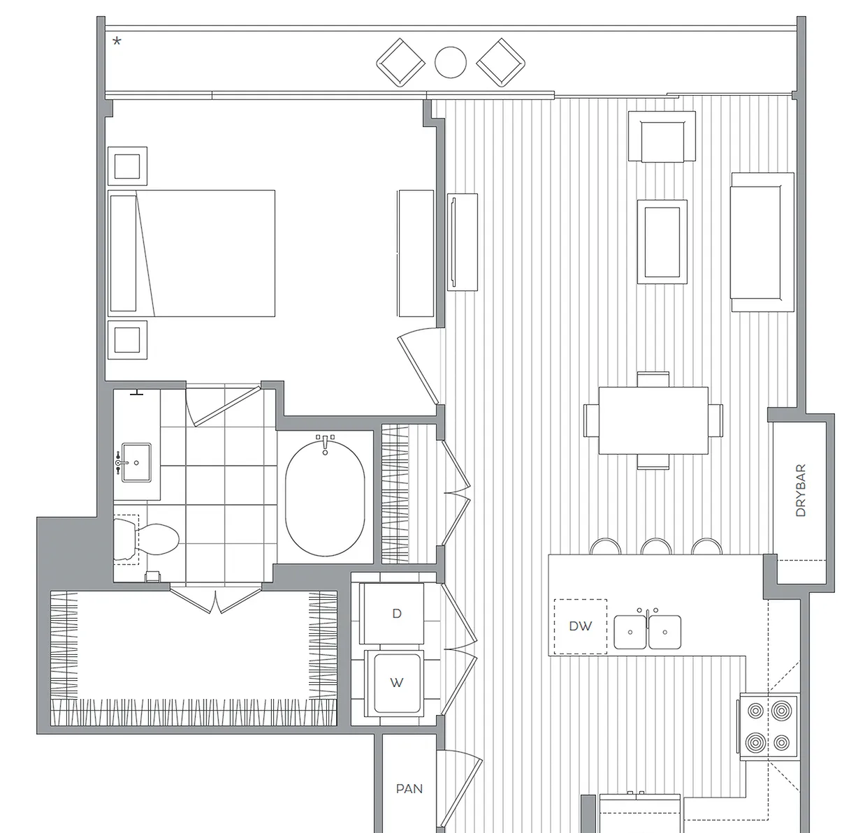 I / 1 Bedroom / 1 Bath