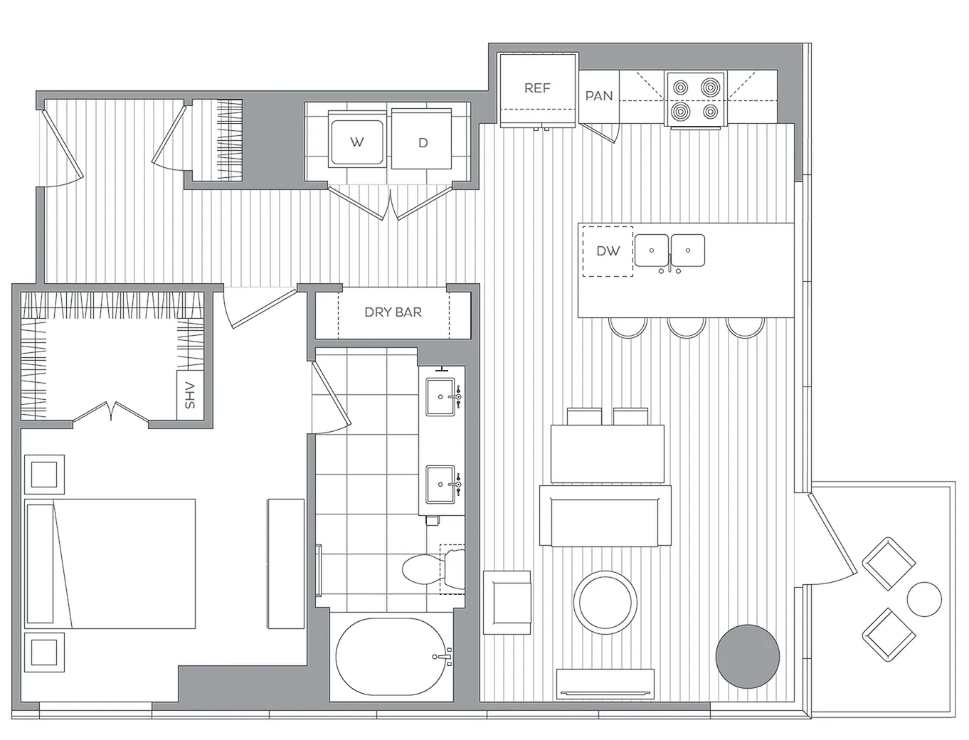 N / 1 Bedroom / 1 Bath