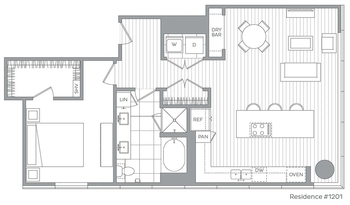 Q / 1 Bedroom / 1 Bath
