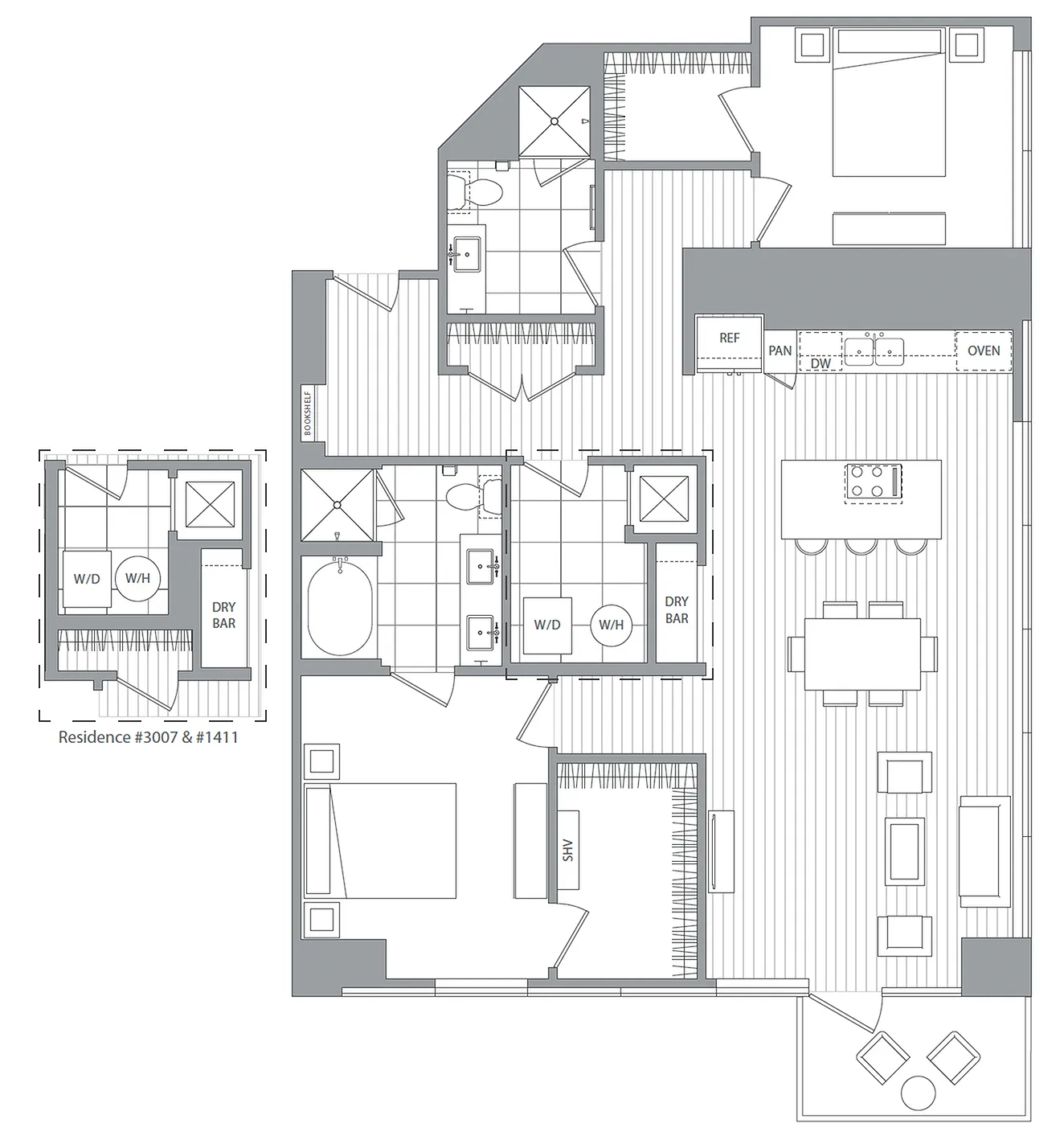 T / 2 Bedroom / 2 Bath