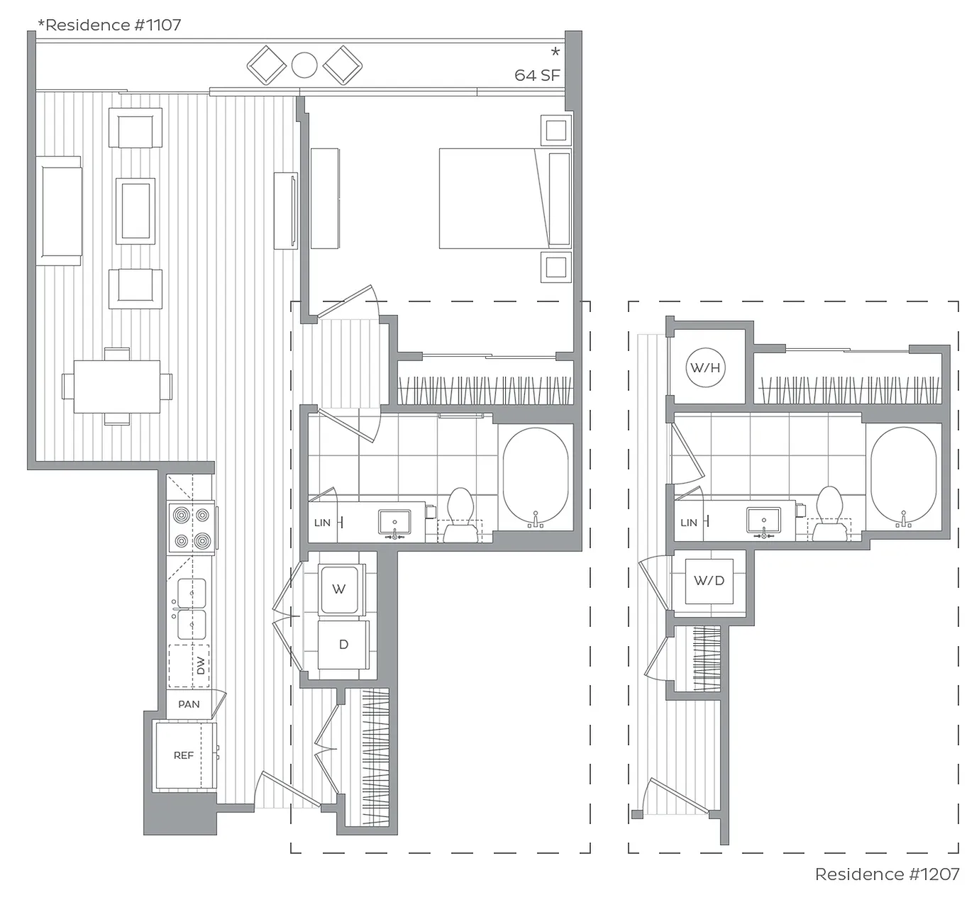 G / 1 Bedroom / 1 Bath