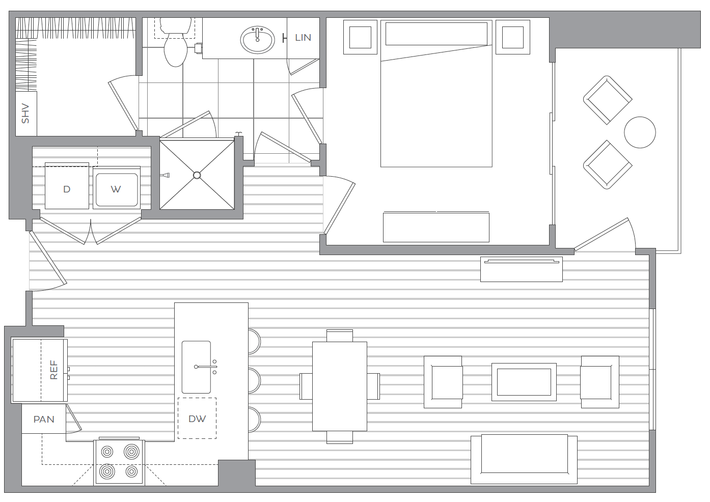 C | 1 Bed Apartment | Hanover Parkview