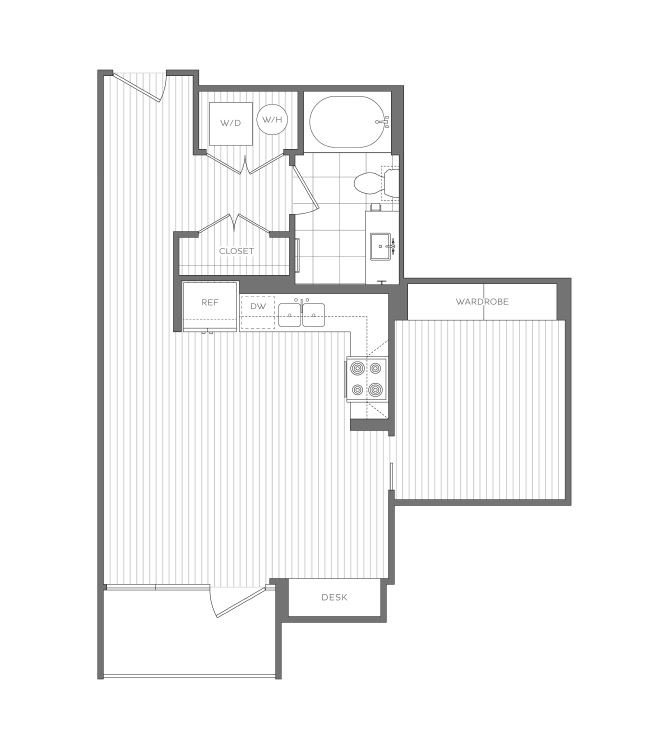 C - 1 Bedroom / 1 Bath