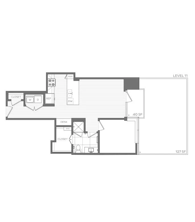 D - 1 Bedroom / 1 Bath