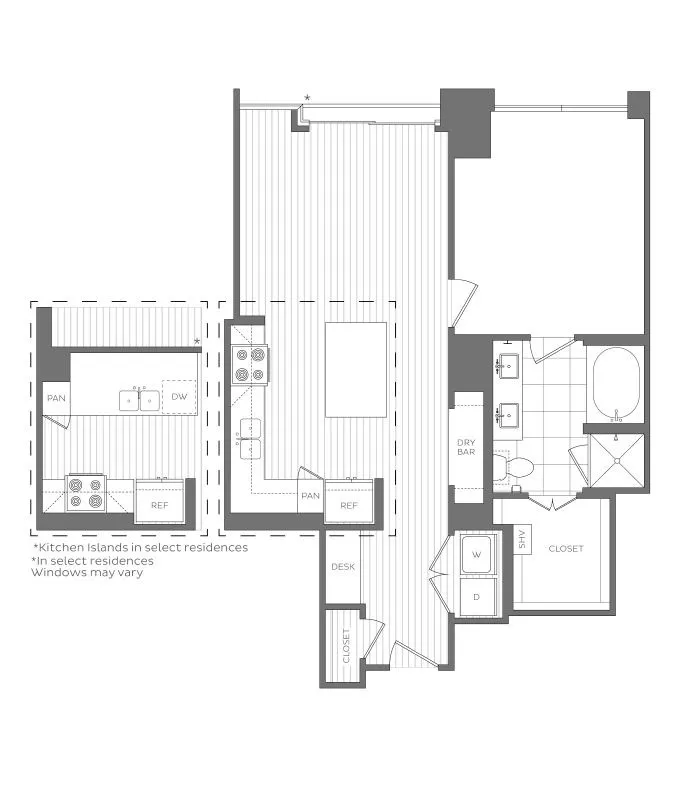 H - 1 Bedroom / 1 Bath