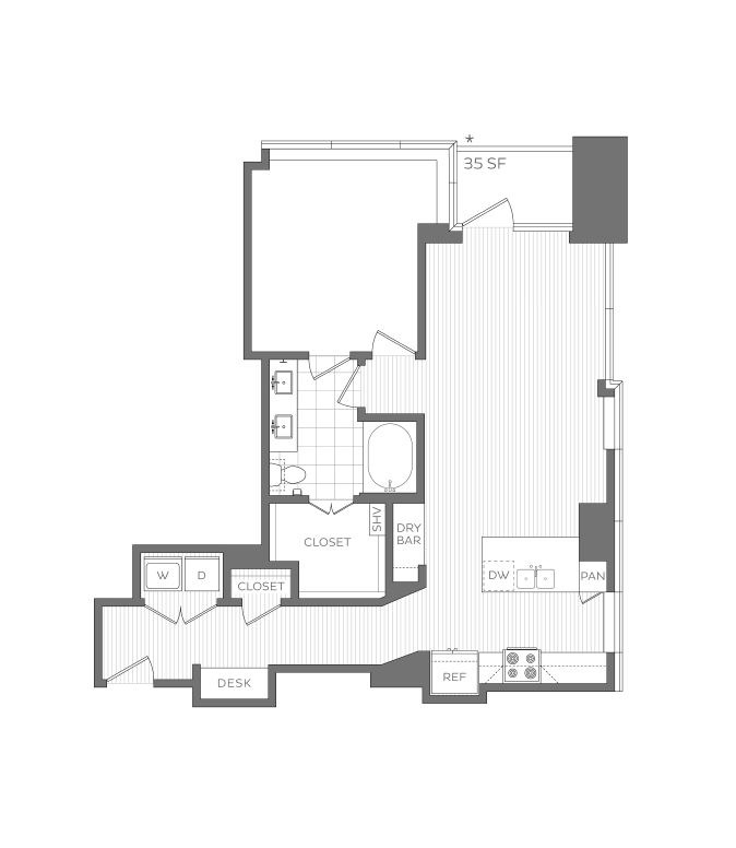 L - 1 Bedroom / 1 Bath