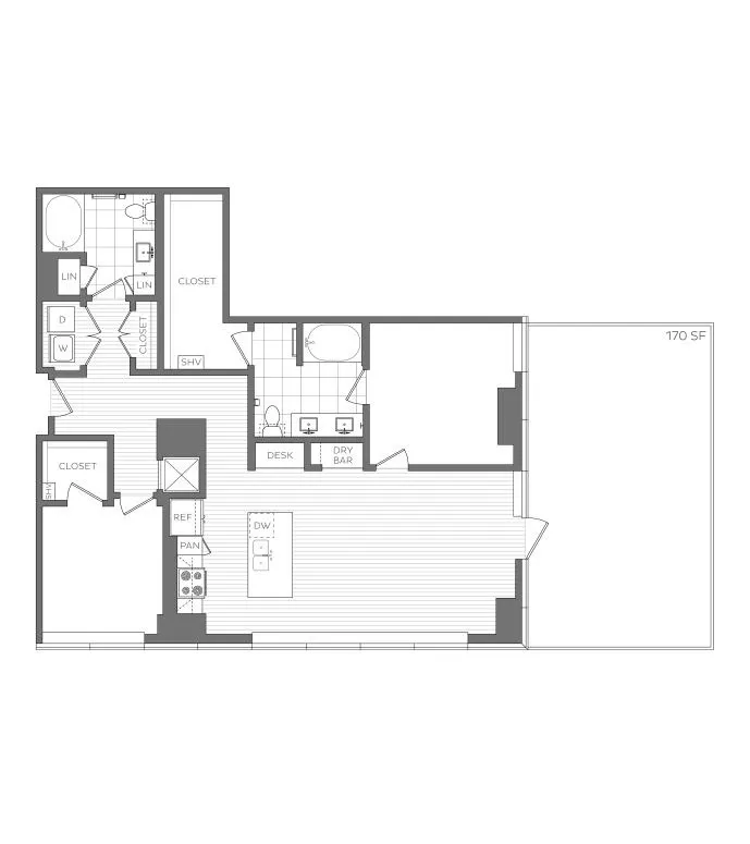 O - 2 Bedroom / 2 Bath