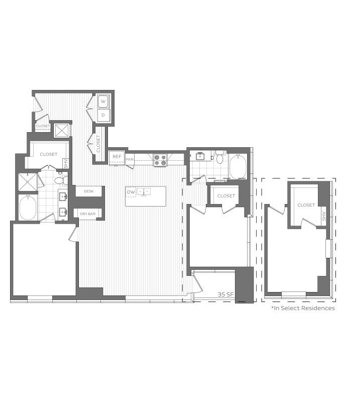 Q - 2 Bedroom / 2 Bath