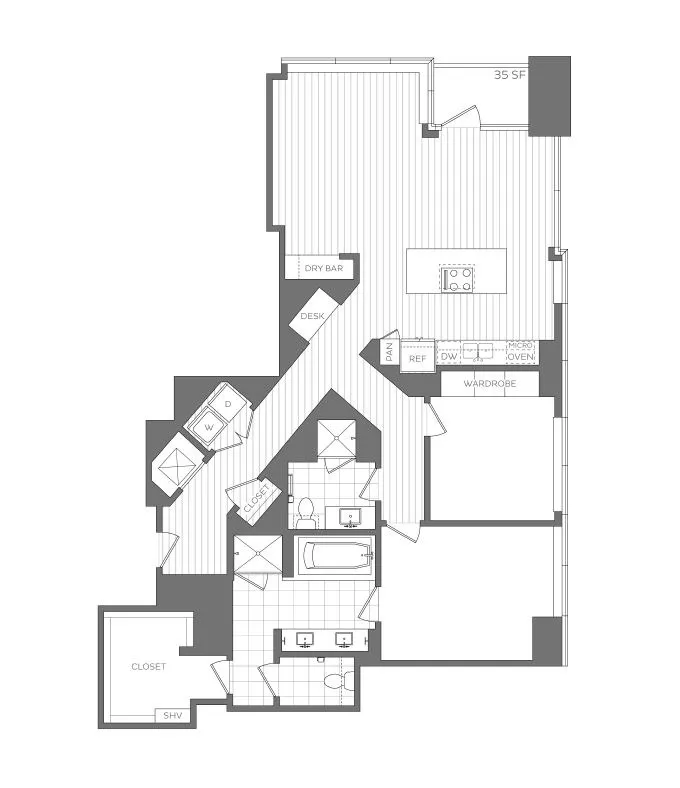 R - 2 Bedroom / 2 Bath