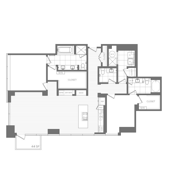 V - 2 Bedroom / 2 Bath