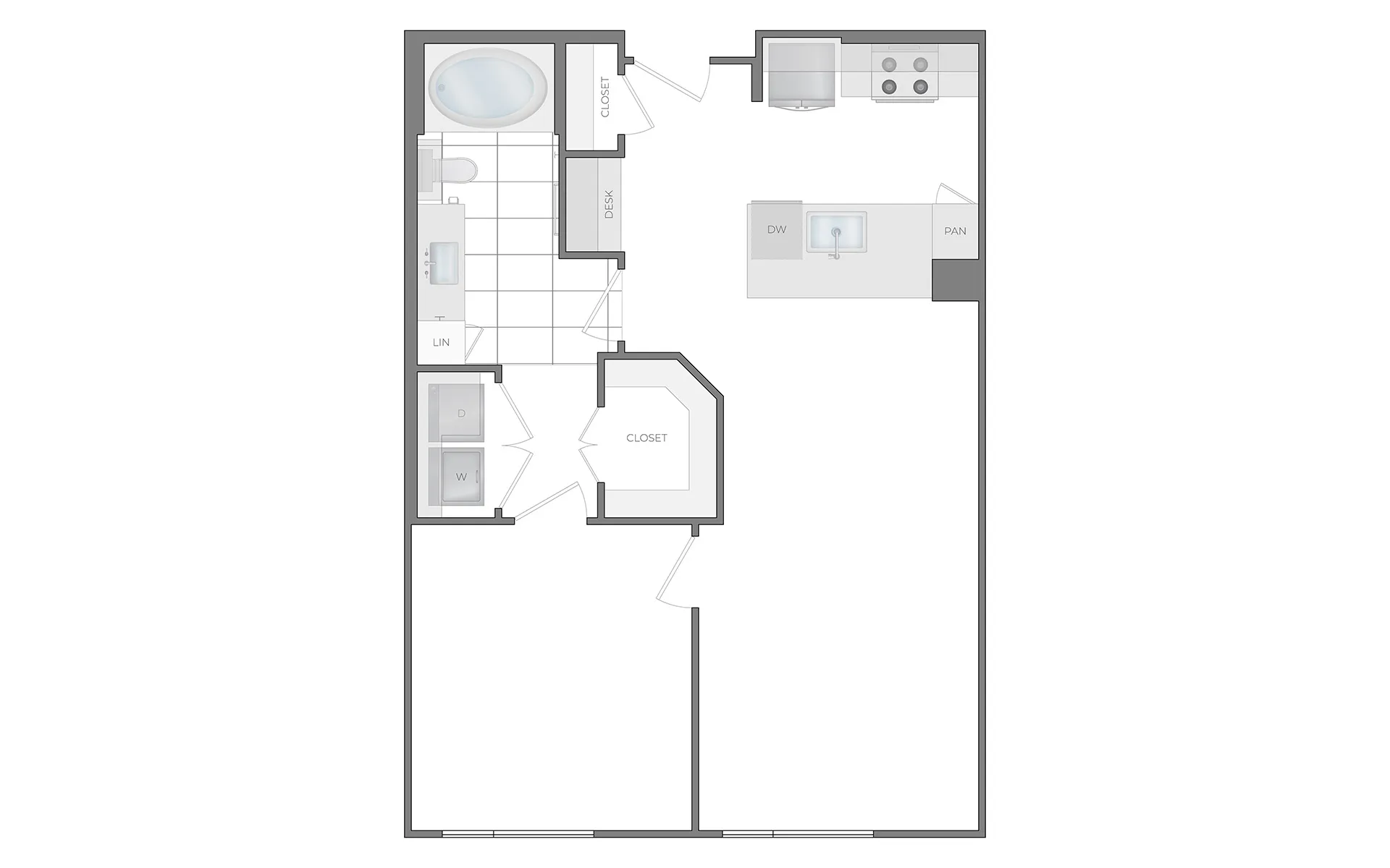 F 1Bed / 1Bath