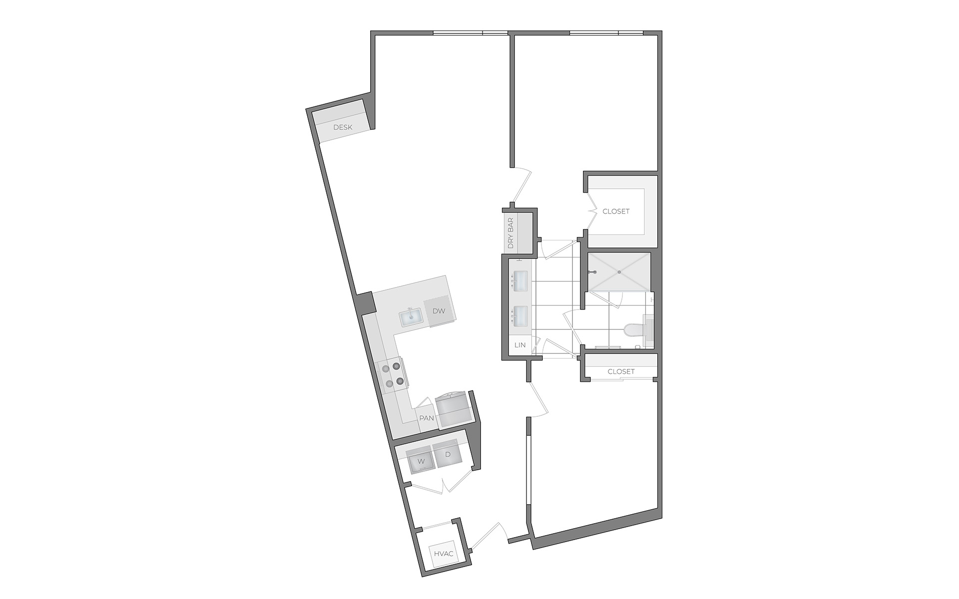 N 2Bed / 1Bath
