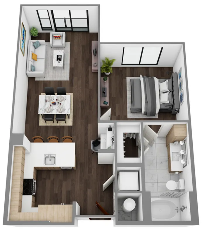B: 1 Bed / 1 Bath